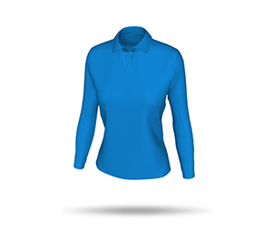 Womens LS Inline Football Shirt - 2 Buttoned Collar