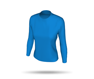 Womens LS Inline Football Shirt - Round Collar