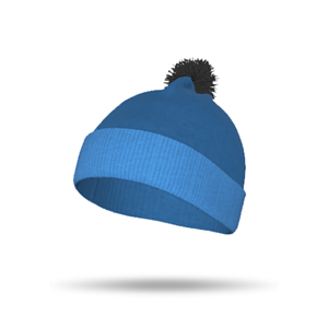 Wool Winter Beanie - Ribbed Fold up Lip with Bobble