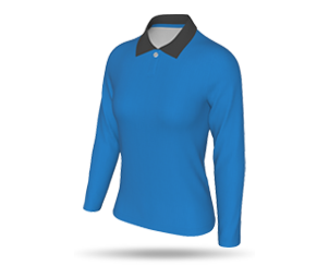 Womens Interchangeable LS Inline Football Shirt - Polo Collar 1 Button