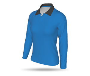 Womens Interchangeable LS Inline Football Shirt - Polo Collar 2 Button