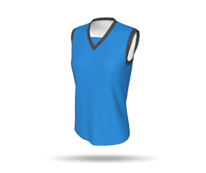 Womens Basketball Singlet Style 2 with Arm Binding - Bridged V-Neck Collar