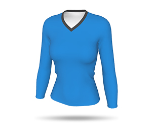 Women’s LS Compression Fit Rugby Jersey - V-Neck Collar