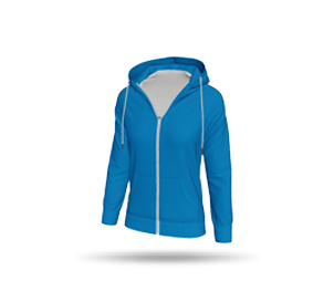 Womens Raglan Full Zip Open Hoodie