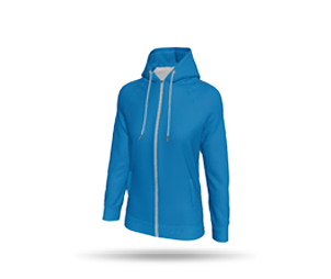 Womens Raglan Zipped Hoodie