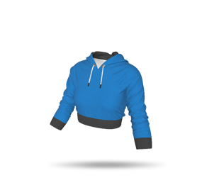 Womens Raglan Cropped Hoodie - Hood Down