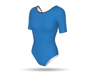 Womens Short Sleeve Leotard - Round Binding