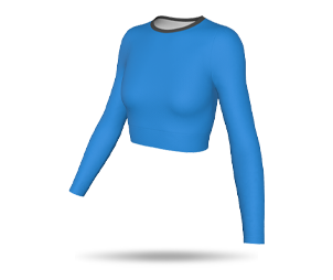 Womens Inline LS Cheerleading Crop Top - Round Collar