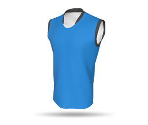 Mens Basketball Singlet Style 2 with Arm Binding - Half Collar V-Neck Placket