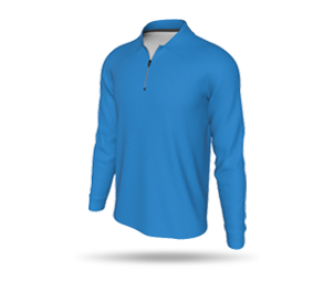 Mens Interchangeable LS Raglan Zipped Polo Shirt