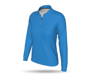 Womens Interchangeable LS Raglan Zipped Polo Shirt