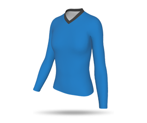 Women's Raglan LS Compression Top - V-Neck Collar