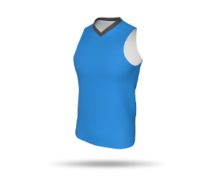 Mens Basketball Singlet Style 1 without Arm Binding - Shortened V-Neck Collar