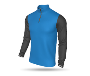 Mens LS Inline Shortened Quarter Zip Midlayer