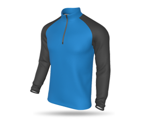 Mens LS Raglan Quarter Zip Midlayer
