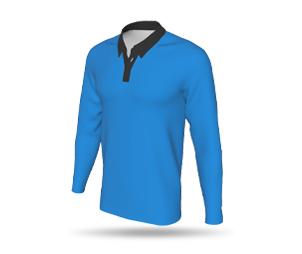 Mens LS Raglan Football Shirt - 2 Button Traditional Collar