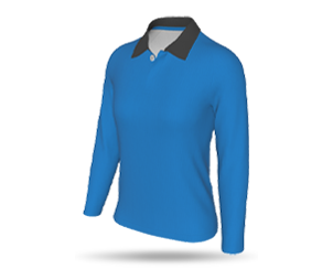 Womens Interchangeable LS Raglan Football Shirt - Polo Collar 3 Button