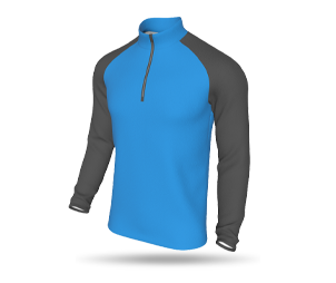 Mens LS Raglan Quarter Zip Mid Layer Fleece