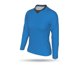 Womens Interchangeable LS Inline Football Shirt - Chevron Round Collar