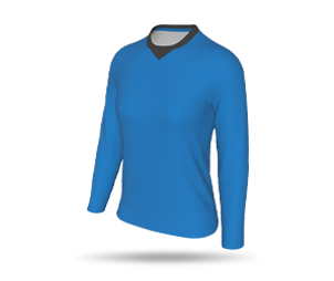 Womens Interchangeable LS Raglan Football Shirt - Chevron Round Collar