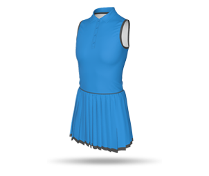 Womens Pleated Tennis Dress - Polo Collar